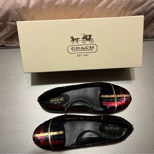 Coach Deborah Tartan Sequin loafers | Size 8.5 | EUC